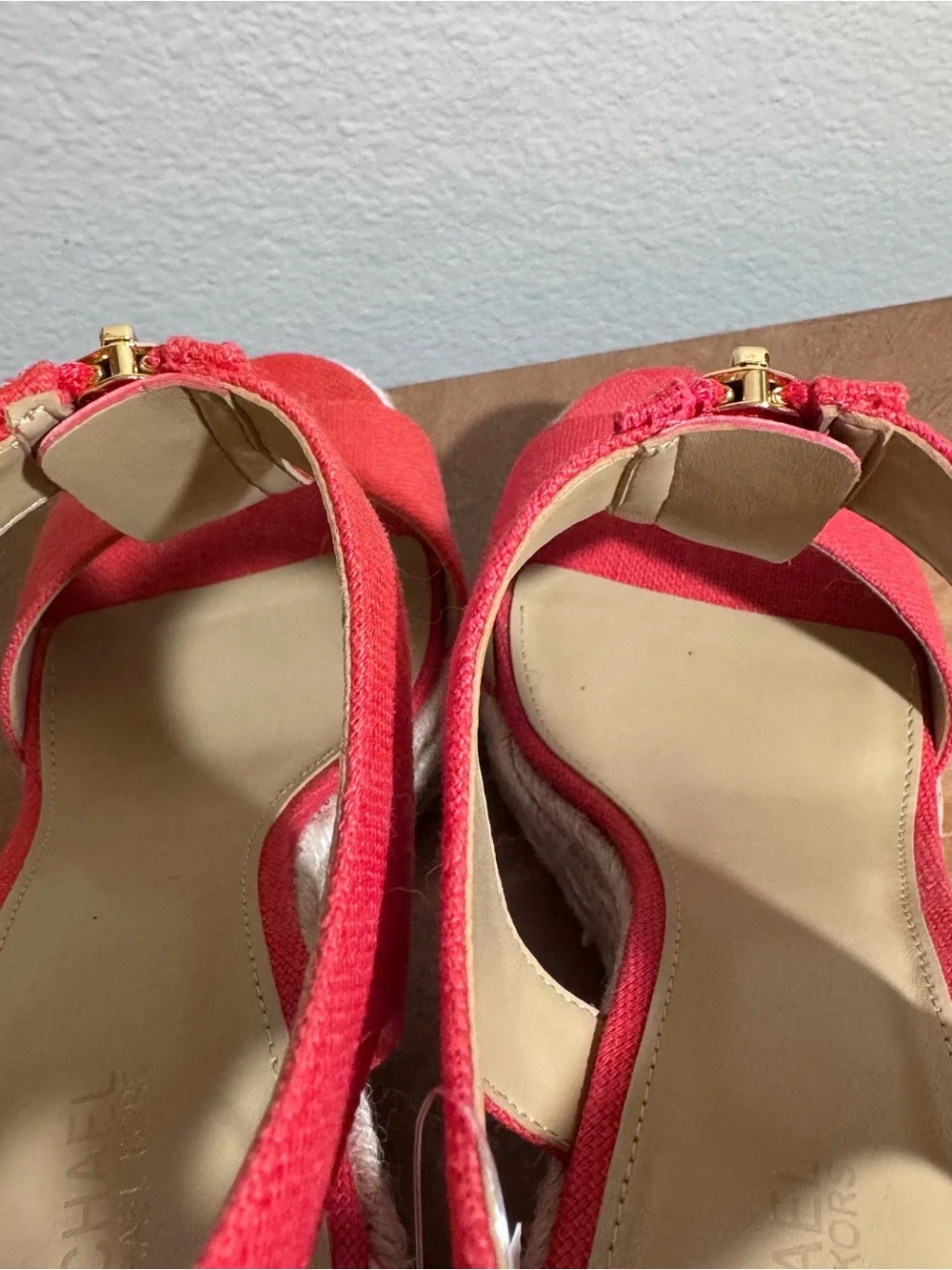 Brand New Michael Kors Berkley Espadrille Mid Wedge Sandals